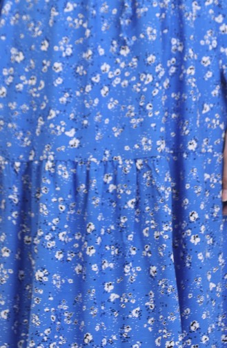 Robe Viscose A Motifs Fleuris 0479-05 Indigo 0479-05
