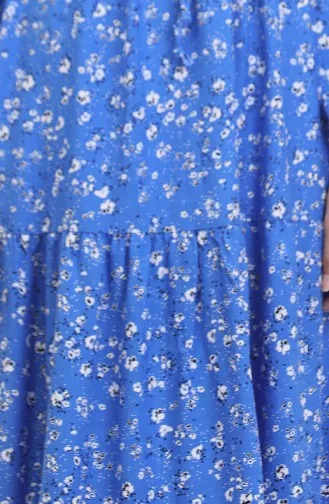Robe Viscose A Motifs Fleuris 0479-05 Indigo 0479-05