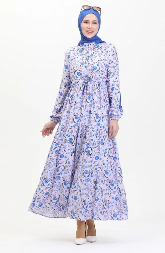 Belmando Viskosekleid Mit Elastischen Ärmeln 0484-01 Flieder 0484-01