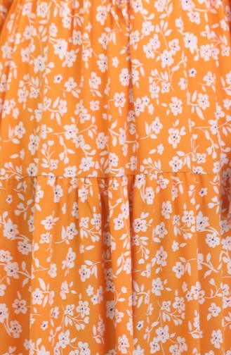 Robe Viscose Manches Elastiques 0487-02 Orange 0487-02
