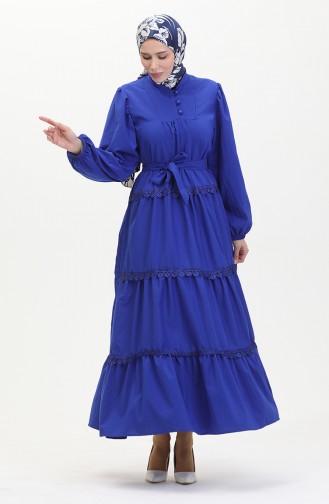 Spitzenkleid Mit Elastischen Ärmeln 0483-01 Saks 0483-01