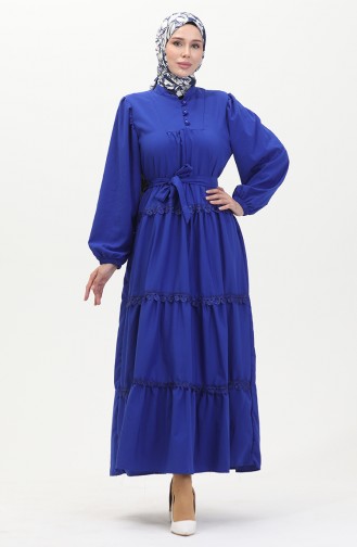 Spitzenkleid Mit Elastischen Ärmeln 0483-01 Saks 0483-01