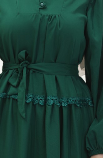 Spitzenkleid Mit Elastischen Ärmeln 0483-02 Smaragdgrün 0483-02