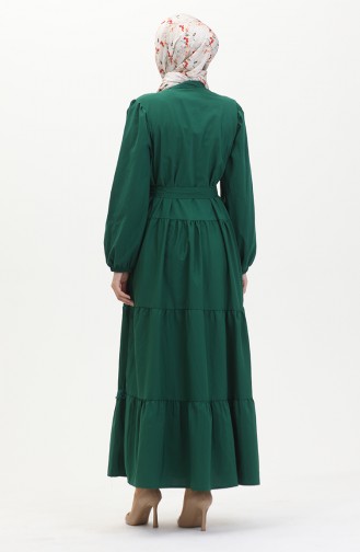 Spitzenkleid Mit Elastischen Ärmeln 0483-02 Smaragdgrün 0483-02