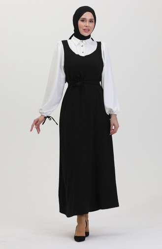 Giletjurk Met Riem 0490-03 Ecru Zwart 0490-03