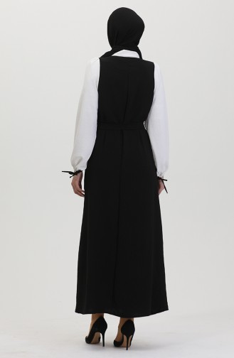 Giletjurk Met Riem 0490-03 Ecru Zwart 0490-03