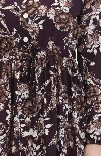 Viscose-jurk Met Patroon 0489-01 Paars 0489-01