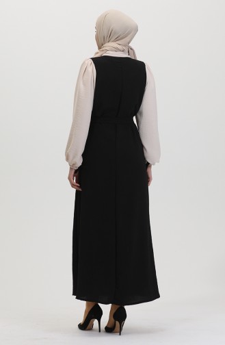 Robe Gilet A Ceinture 0490-02 Vison Noir 0490-02