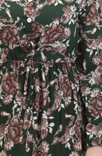 Viscose-jurk Met Patroon 0489-02 Smaragdgroen 0489-02