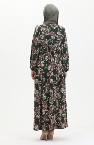 Viscose-jurk Met Patroon 0489-02 Smaragdgroen 0489-02