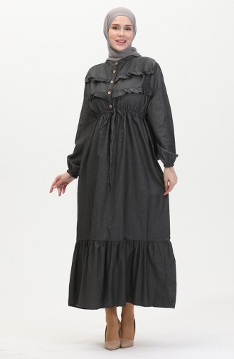 Robe Jean Froufrous Devant 0486-01 Fumé 0486-01