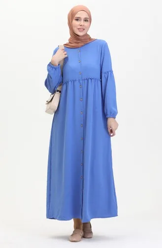 Prächtiges Kleid Mit Kragen Und Knöpfen 0457-07 Indigo 0457-07