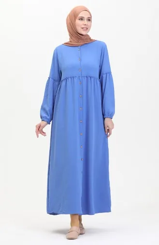 Prächtiges Kleid Mit Kragen Und Knöpfen 0457-07 Indigo 0457-07