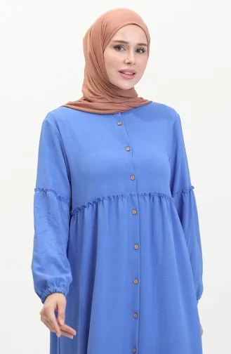 Prächtiges Kleid Mit Kragen Und Knöpfen 0457-07 Indigo 0457-07