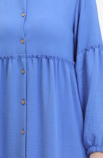 Prächtiges Kleid Mit Kragen Und Knöpfen 0457-07 Indigo 0457-07