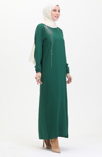Stone Crepe Abendkleid 0480-04 Smaragdgrün 0480-04