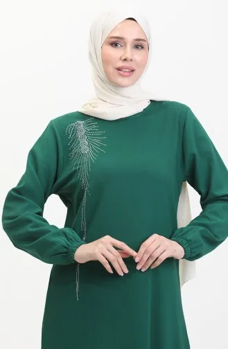 Stone Crêpe Avondjurk 0480-04 Smaragdgroen 0480-04