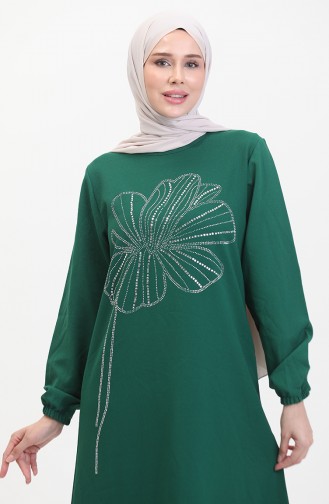 Stone Crepe Abendkleid 0481-05 Smaragdgrün 0481-05