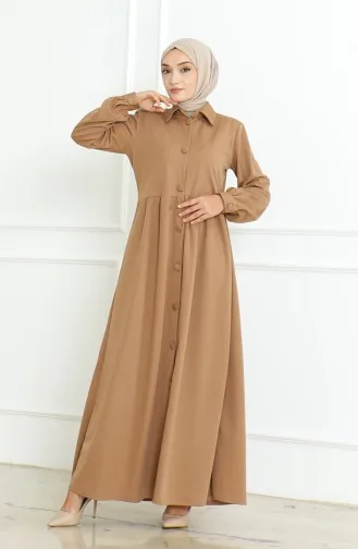 عباية سادة بأزرار 8023-03 بني فاتح 8023-03