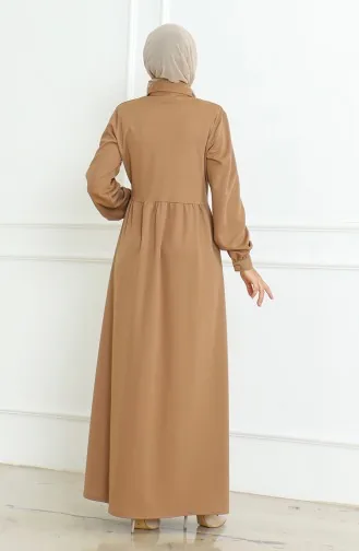 عباية سادة بأزرار 8023-03 بني فاتح 8023-03