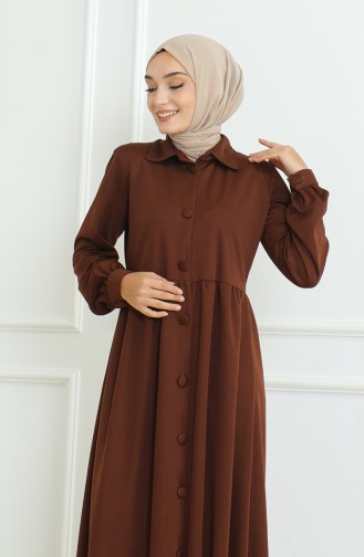 عباية سادة بأزرار  8023-04 بني 8023-04