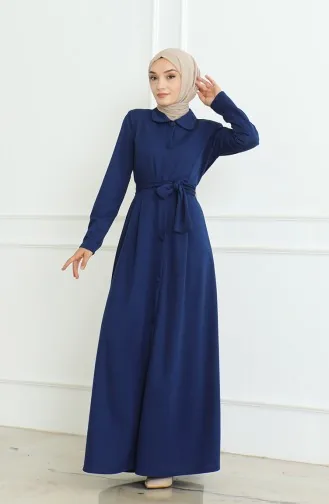 عباية سادة بأزرار  8024-04 كحلي 8024-04