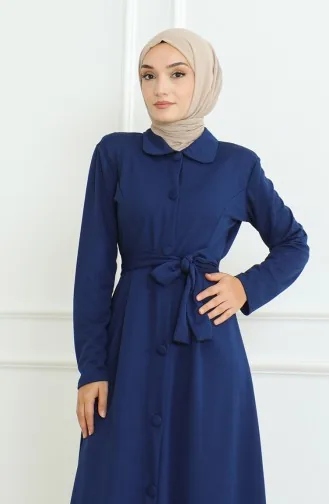 عباية سادة بأزرار  8024-04 كحلي 8024-04