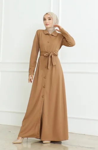 عباية سادة بأزرار  8024-05 بيج 8024-05