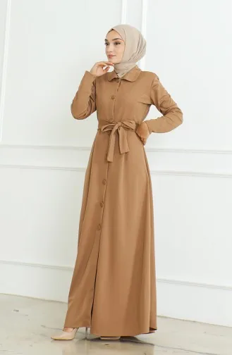 عباية سادة بأزرار  8024-05 بيج 8024-05