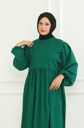 Robe Taille Froncee 0474-05 Vert Emeraude 0474-05
