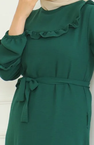 فستان آيروبين بحزام 0478-01 أخضر زمردي 0478-01