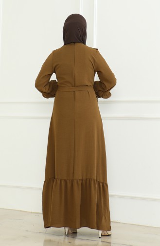 Robe A Ceinture Et Froufrous Aerobin 0478-05 Marron 0478-05