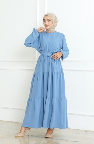 Robe A Ceinture En Tissu Aerobin 1016-03 Bleu Glace 1016-03