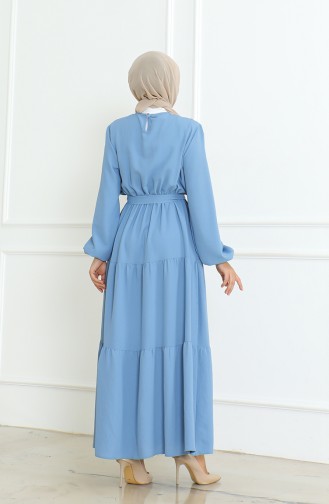 Robe A Ceinture En Tissu Aerobin 1016-03 Bleu Glace 1016-03