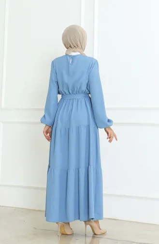 Robe A Ceinture En Tissu Aerobin 1016-03 Bleu Glace 1016-03