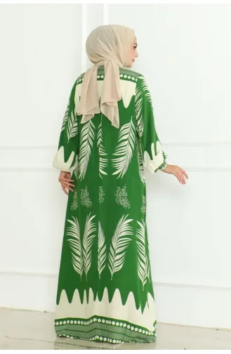 Robe Viscose Avec Col Noué 1136-06 Vert 1136-06