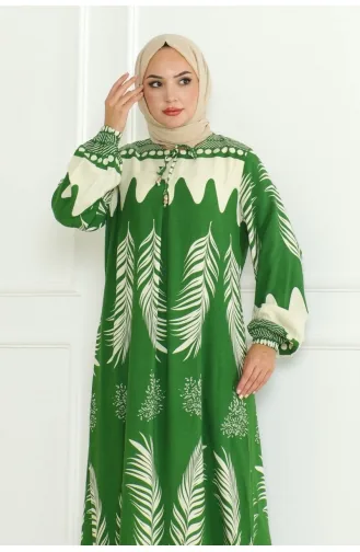 Robe Viscose Avec Col Noué 1136-06 Vert 1136-06