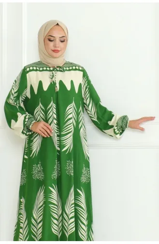 Robe Viscose Avec Col Noué 1136-06 Vert 1136-06