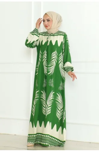 Robe Viscose Avec Col Noué 1136-06 Vert 1136-06
