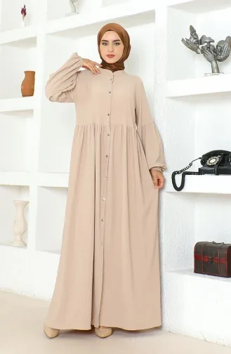 Crepe Fabric Judge Collar Abaya 1022-03 Stone 1022-03