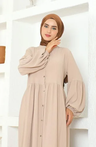 Crepe Fabric Judge Collar Abaya 1022-03 Stone 1022-03