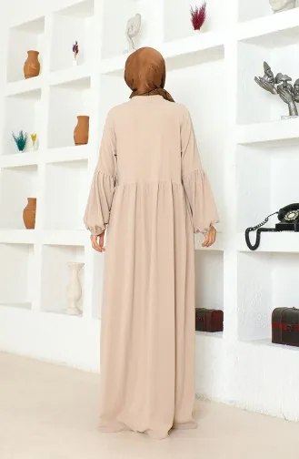 Crepe Fabric Judge Collar Abaya 1022-03 Stone 1022-03