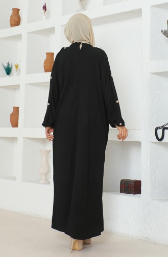 Crepe Fabric Dress Abaya 1023-01 Black 1023-01