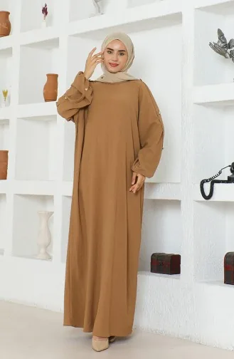 Crepe Fabric Dress Abaya 1023-04 Mink 1023-04