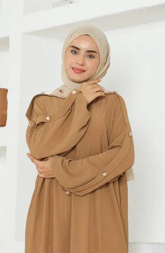 Crepe Fabric Dress Abaya 1023-04 Mink 1023-04