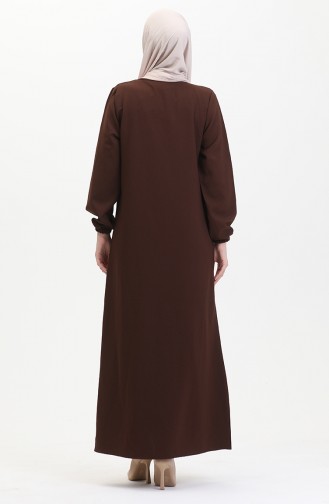 Robe De Soirée Crepe Pierre 0480-05 Marron 0480-05