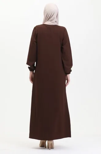 Stone Crepe Abendkleid 0480-05 Braun 0480-05