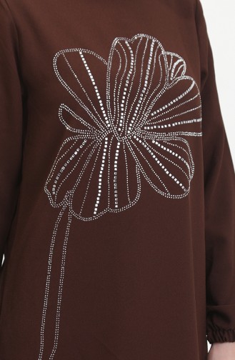 Stone Crepe Abendkleid 0481-01 Braun 0481-01