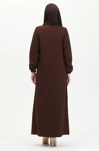 Stone Crepe Evening Dress 0481-01 Brown 0481-01