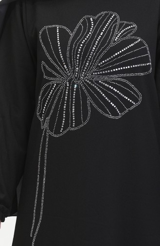 Stone Crepe Abendkleid 0481-03 Schwarz 0481-03